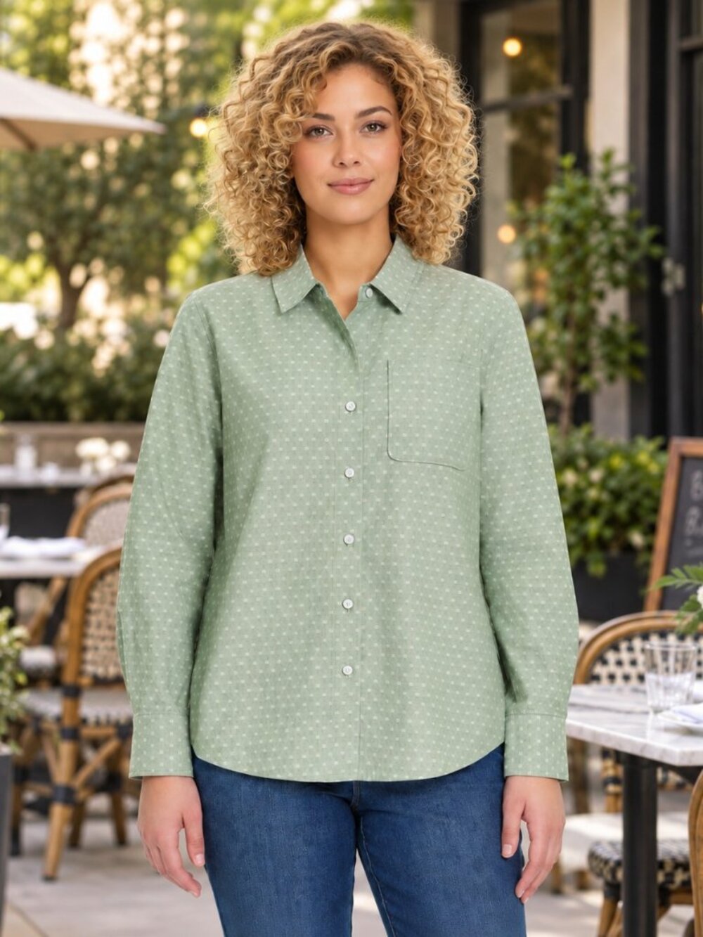 Gloria Vanderbilt Women’s Long Sleeve Button Up